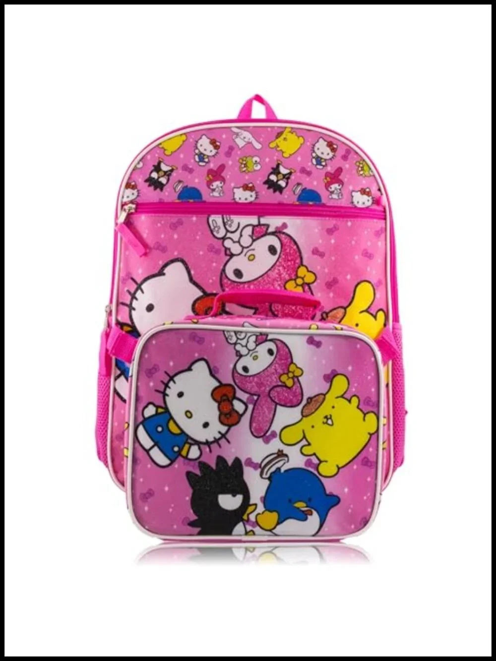 Hello Kitty Kids Backpack Set with Insulated Lunch Bag, Water Bottle, Headphones